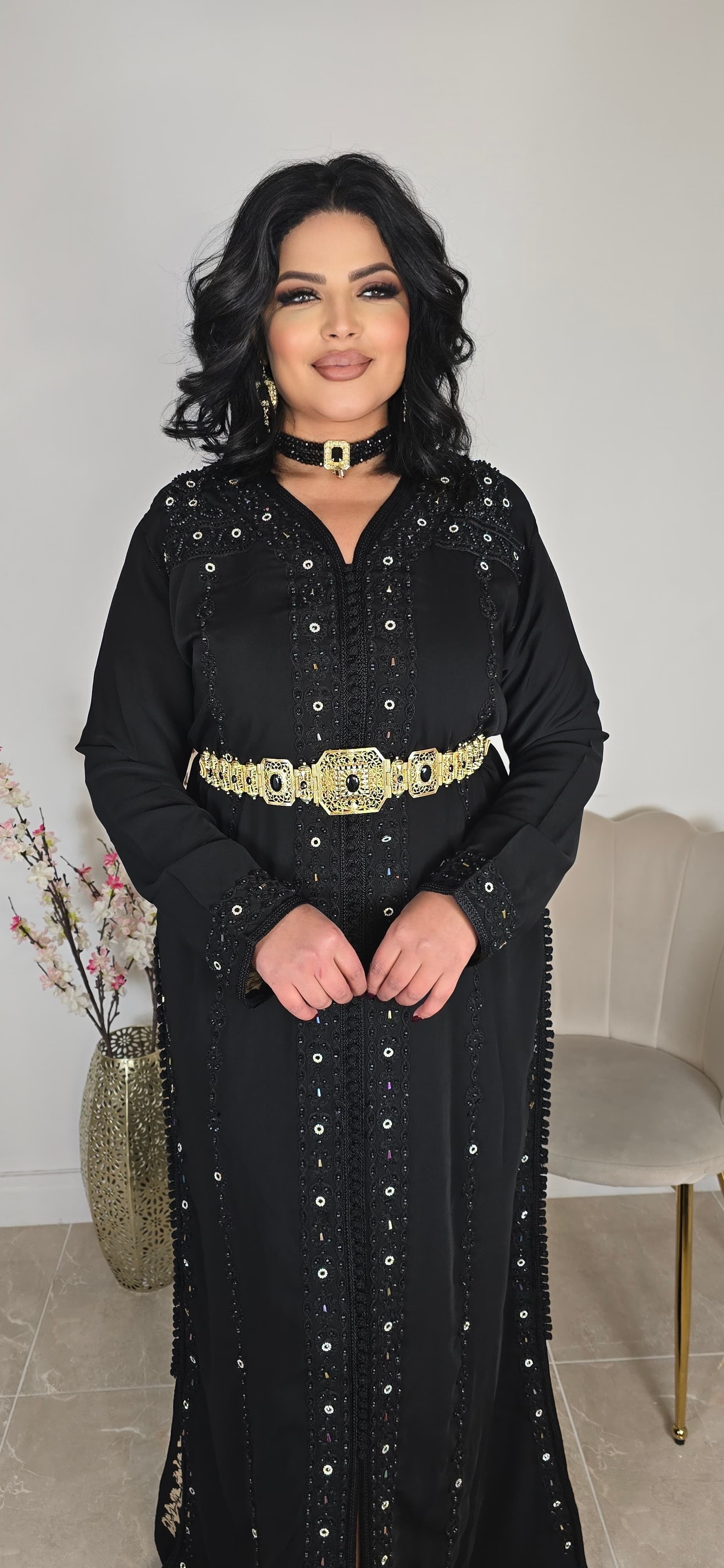 Caftan en crêpe de soie