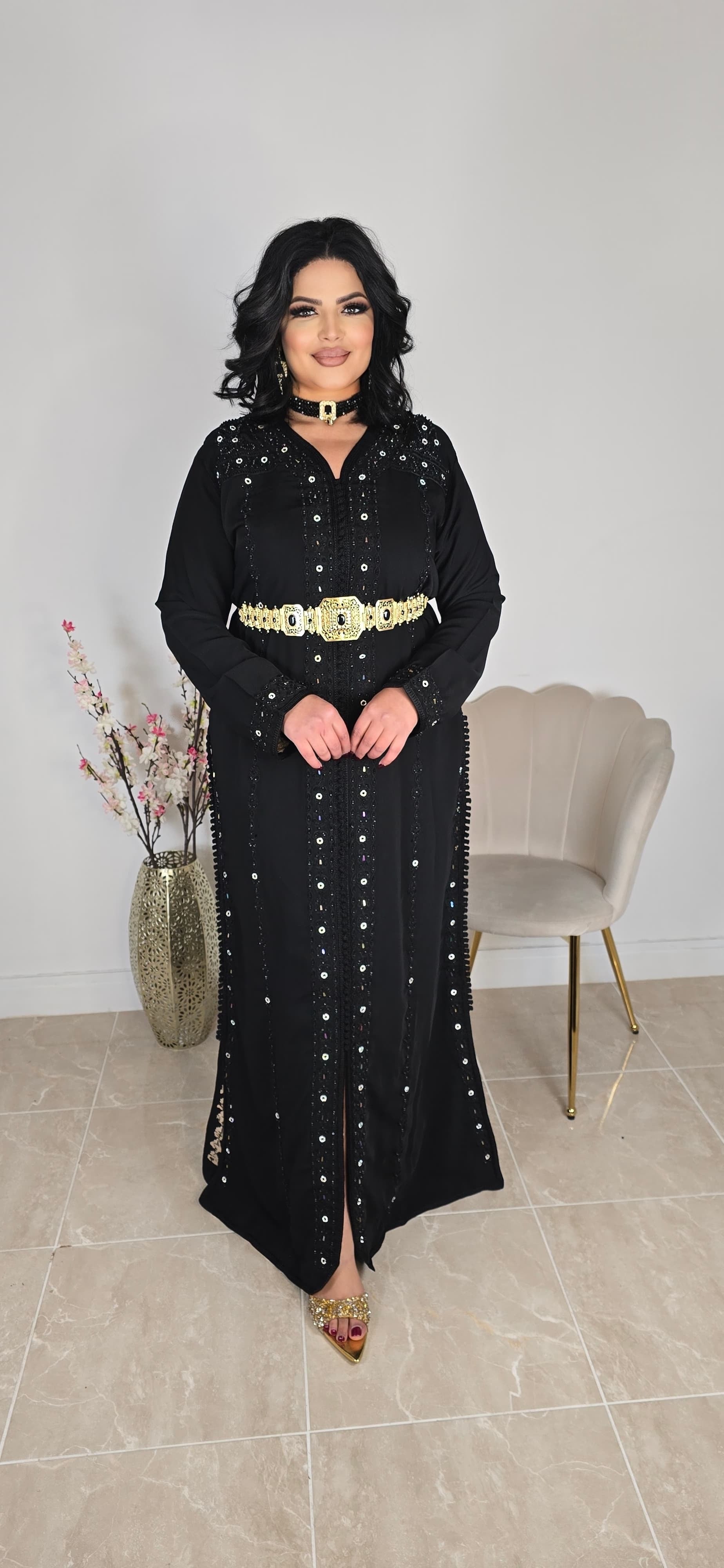 Caftan en crêpe de soie