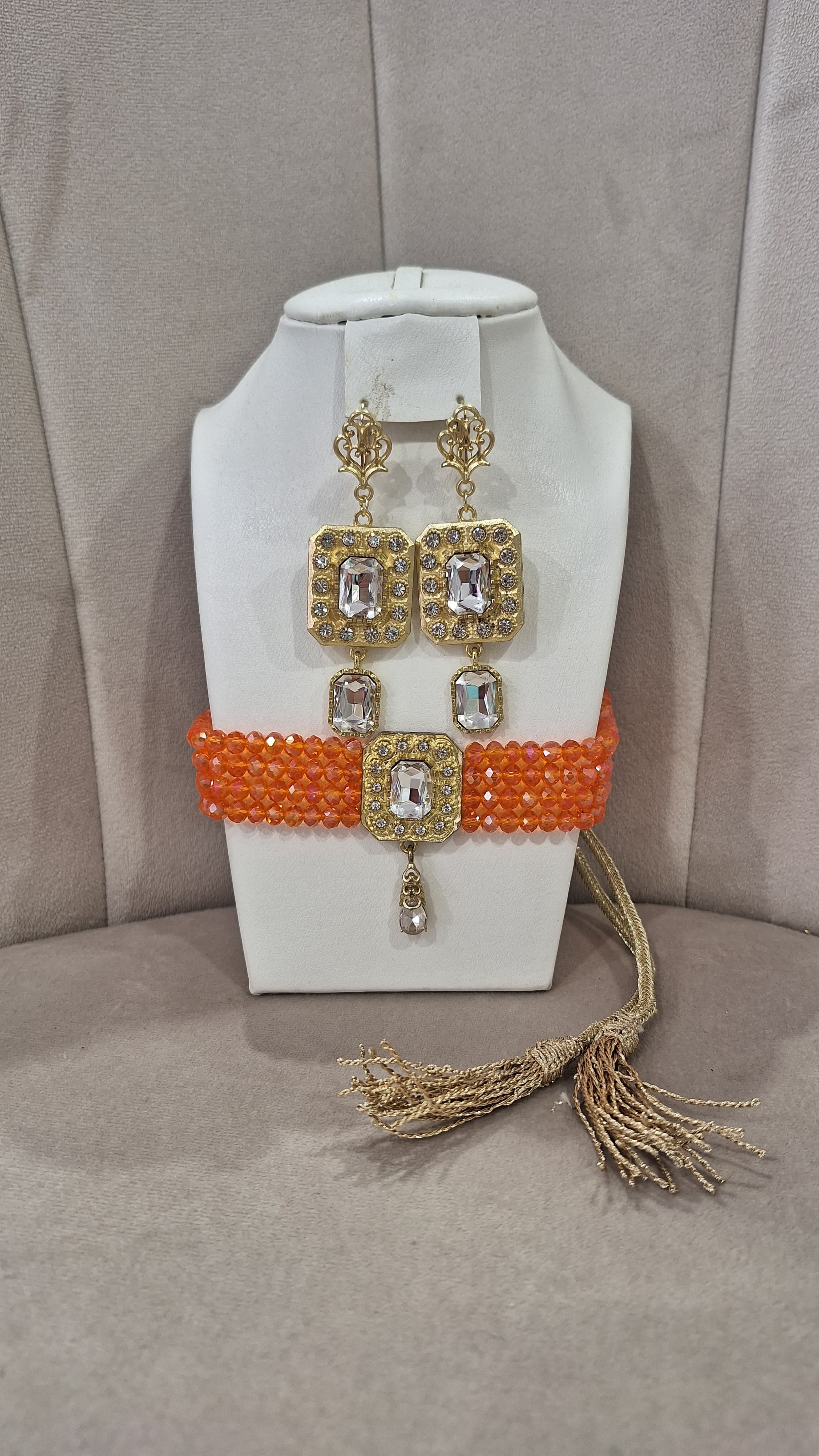 Ra de cou blanc orange