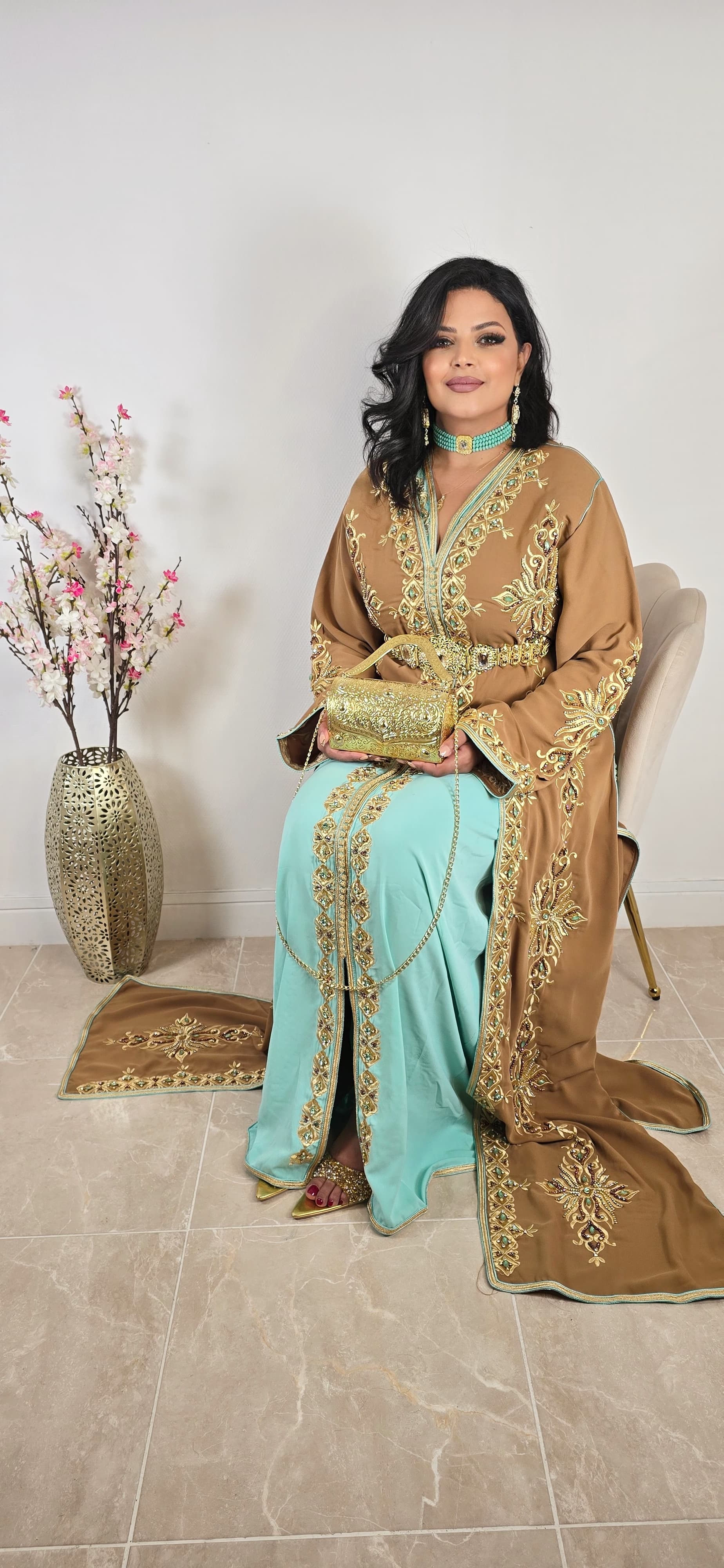 Takchita double couleur Taup