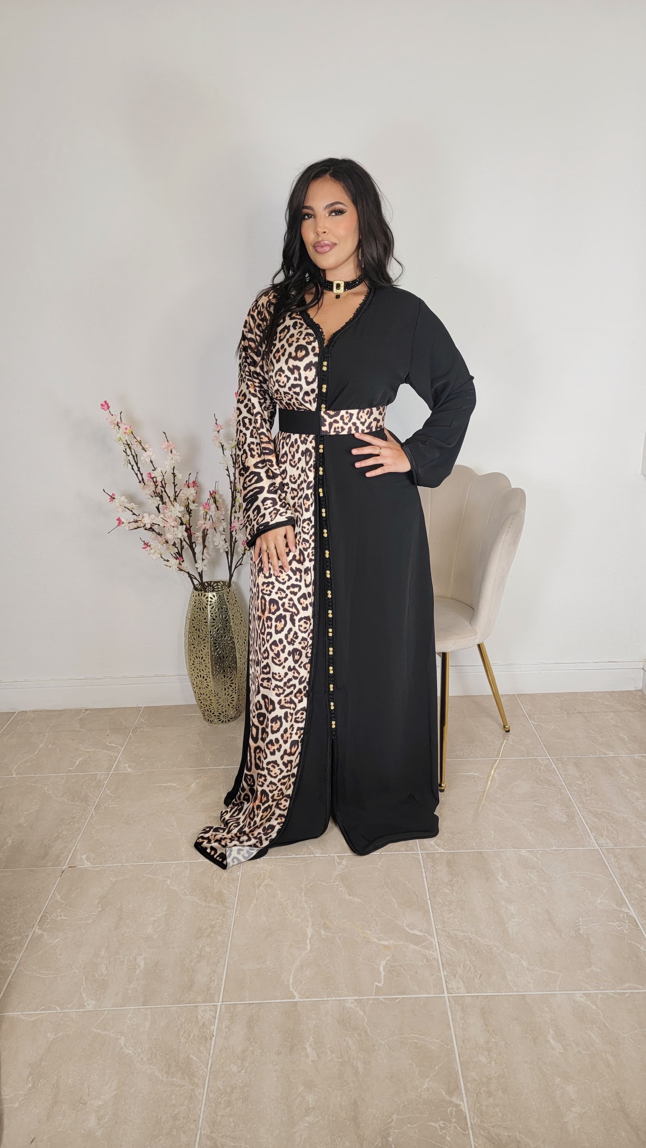 Caftan motif leopard
